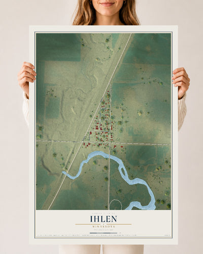 Map of Ihlen, Minnesota, 24 x 36 inch unframed archival matte print