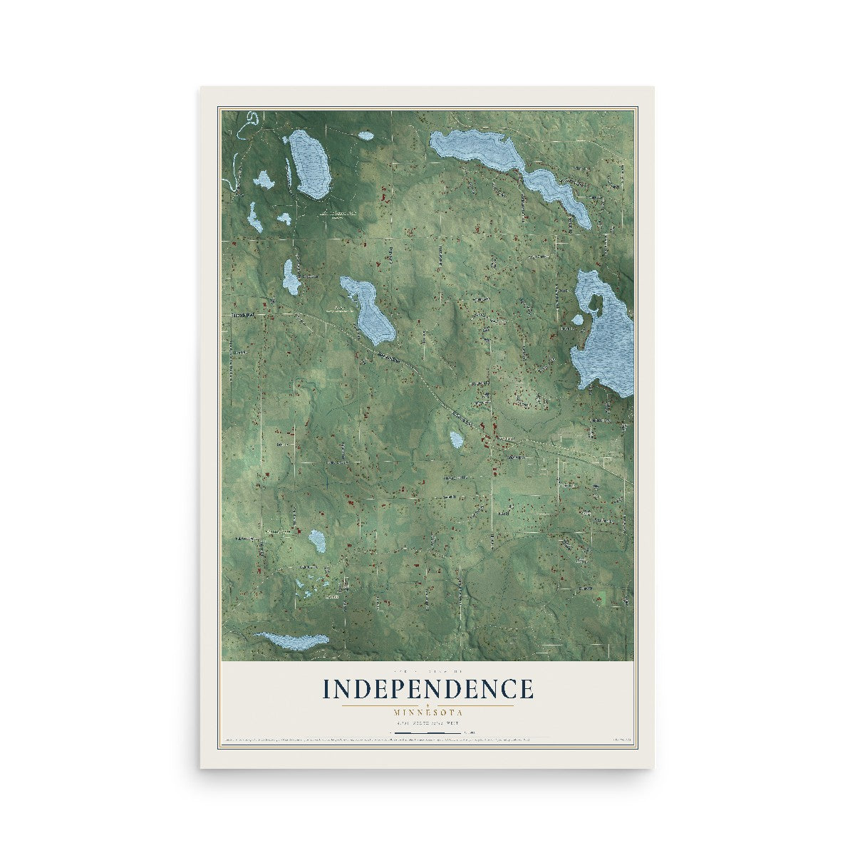Map of Independence, Minnesota, 12 x 18 inch unframed archival matte print