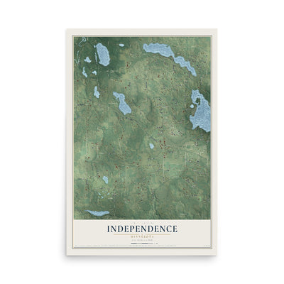 Map of Independence, Minnesota, 12 x 18 inch unframed archival matte print