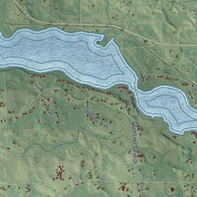 Second close-up of the map of Independence, Minnesota print showing more streets and buildings