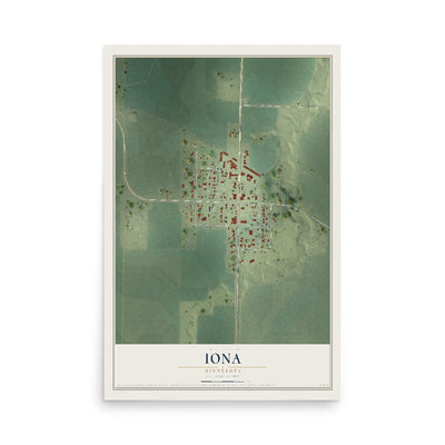 Map of Iona, Minnesota, 12 x 18 inch unframed archival matte print