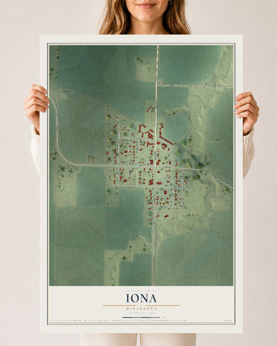 Map of Iona, Minnesota, 24 x 36 inch unframed archival matte print