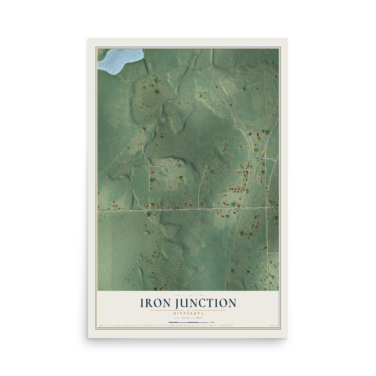 Map of Iron Junction, Minnesota, 12 x 18 inch unframed archival matte print