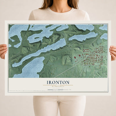 Map of Ironton, Minnesota, 18 x 24 inch unframed archival matte print