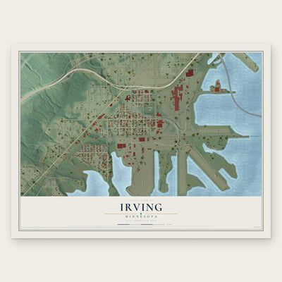 Irving, Minnesota map print, the full design