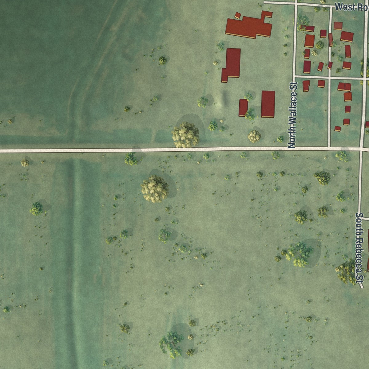 Second close-up of the map of Ivanhoe, Minnesota print showing more streets and buildings
