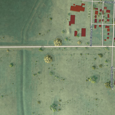Second close-up of the map of Ivanhoe, Minnesota print showing more streets and buildings