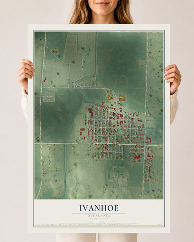 Map of Ivanhoe, Minnesota, 24 x 36 inch unframed archival matte print