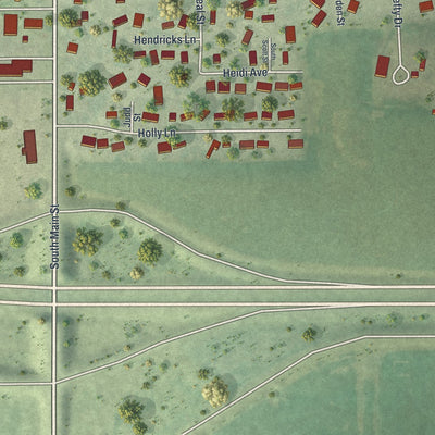 Second close-up of the map of Janesville, Minnesota print showing more streets and buildings
