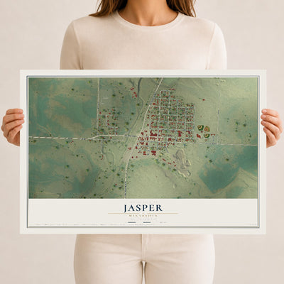 Map of Jasper, Minnesota, 12 x 18 inch unframed archival matte print