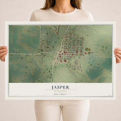 Map of Jasper, Minnesota, 18 x 24 inch unframed archival matte print