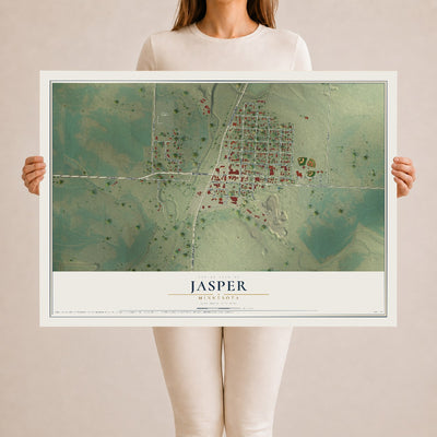 Map of Jasper, Minnesota, 24 x 36 inch unframed archival matte print