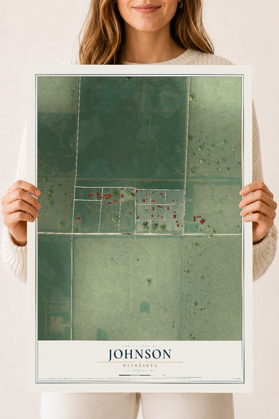 Map of Johnson, Minnesota, 18 x 24 inch unframed archival matte print