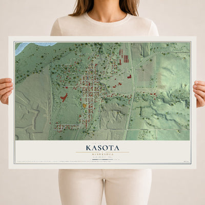 Map of Kasota, Minnesota, 18 x 24 inch unframed archival matte print