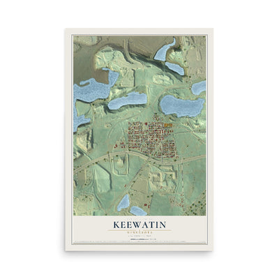 Map of Keewatin, Minnesota, 12 x 18 inch unframed archival matte print