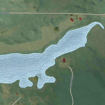 Second close-up of the map of Kelliher, Minnesota print showing more streets and buildings