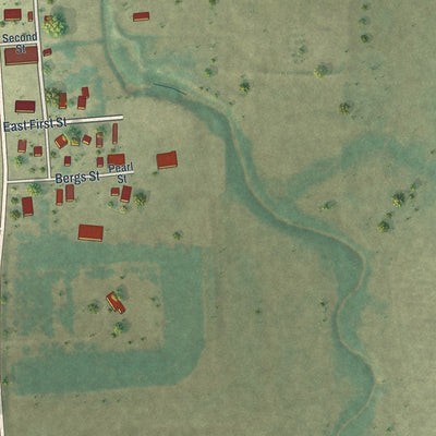 Second close-up of the map of Kennedy, Minnesota print showing more streets and buildings