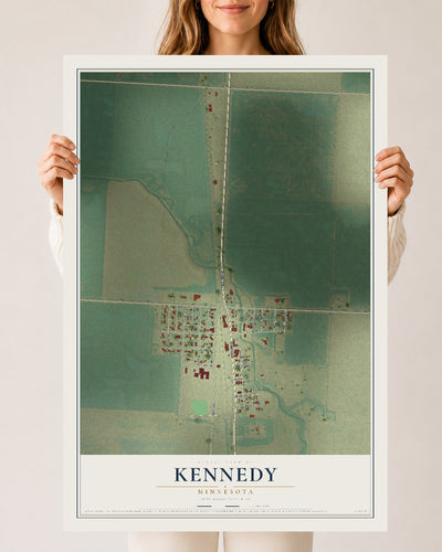 Map of Kennedy, Minnesota, 24 x 36 inch unframed archival matte print
