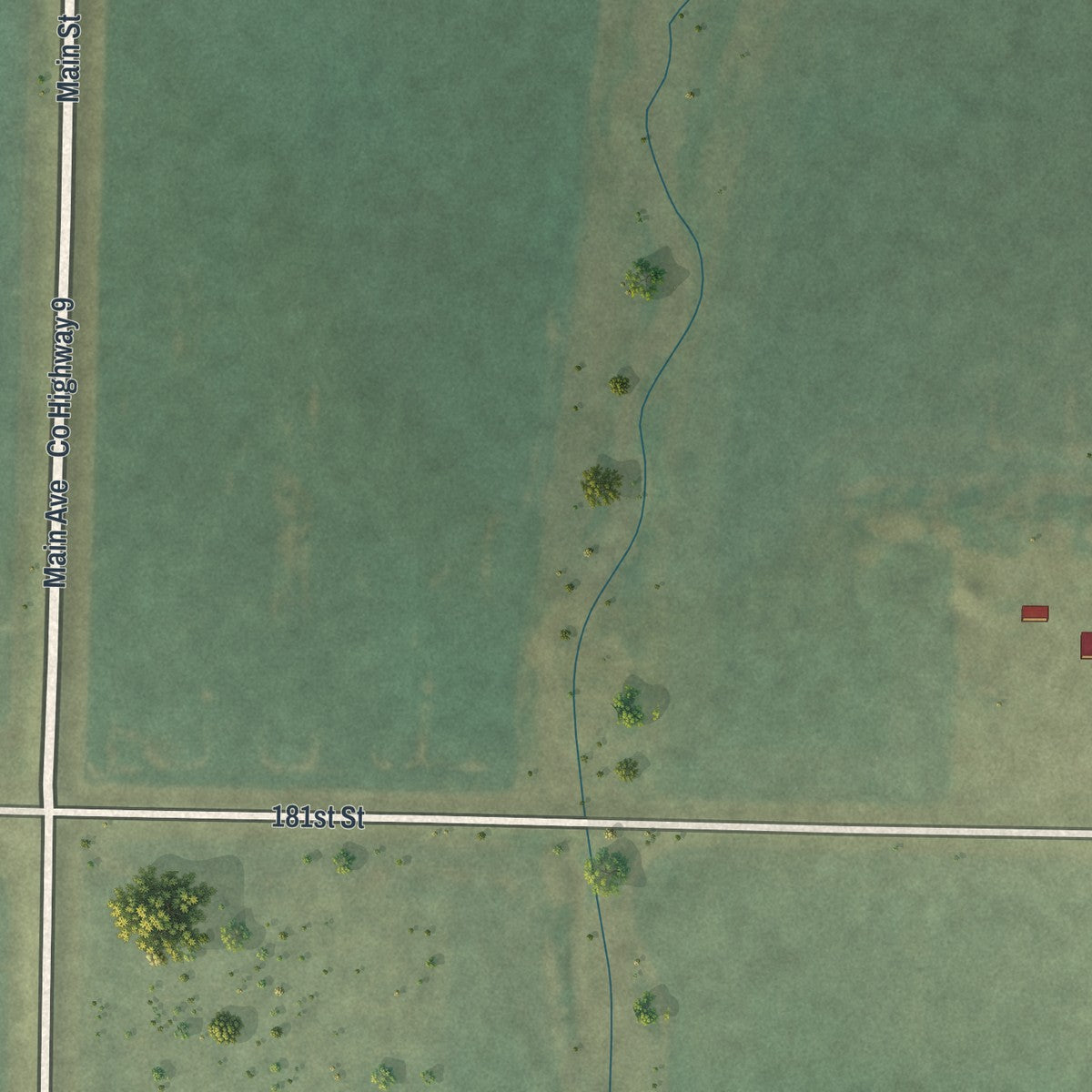 Second close-up of the map of Kenneth, Minnesota print showing more streets and buildings