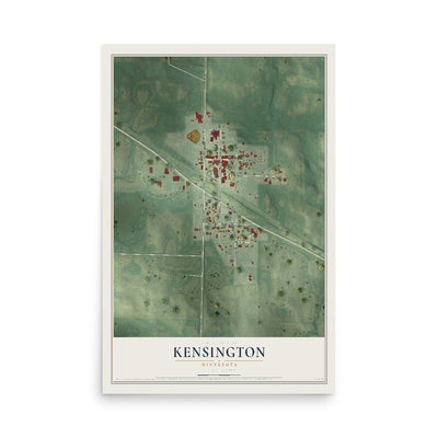 Map of Kensington, Minnesota, 12 x 18 inch unframed archival matte print
