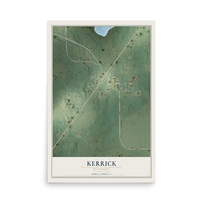 Map of Kerrick, Minnesota, 12 x 18 inch unframed archival matte print