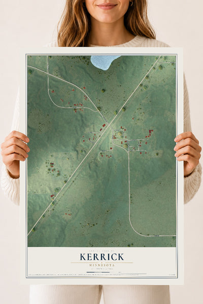 Map of Kerrick, Minnesota, 18 x 24 inch unframed archival matte print
