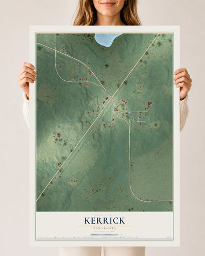 Map of Kerrick, Minnesota, 24 x 36 inch unframed archival matte print
