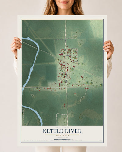 Map of Kettle River, Minnesota, 24 x 36 inch unframed archival matte print