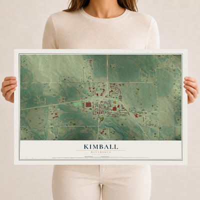 Map of Kimball, Minnesota, 12 x 18 inch unframed archival matte print