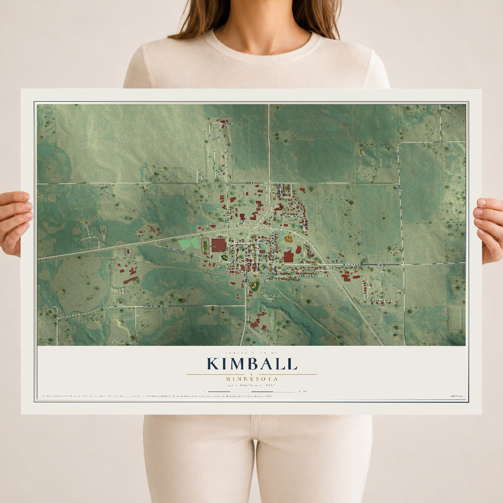 Map of Kimball, Minnesota, 18 x 24 inch unframed archival matte print