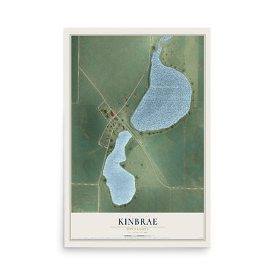 Map of Kinbrae, Minnesota, 12 x 18 inch unframed archival matte print