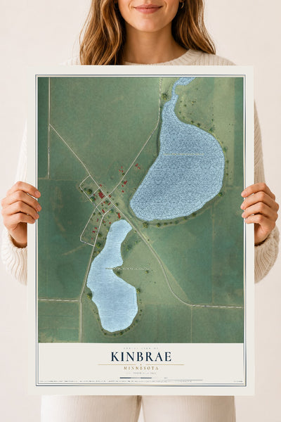 Map of Kinbrae, Minnesota, 18 x 24 inch unframed archival matte print