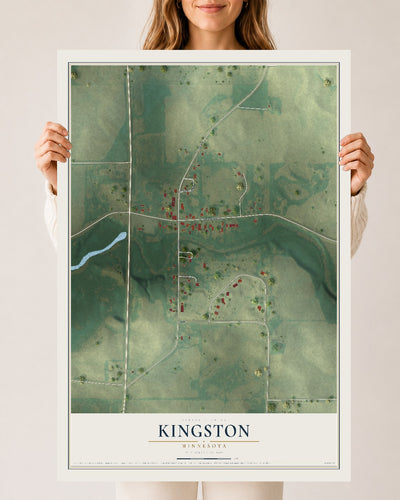 Map of Kingston, Minnesota, 24 x 36 inch unframed archival matte print