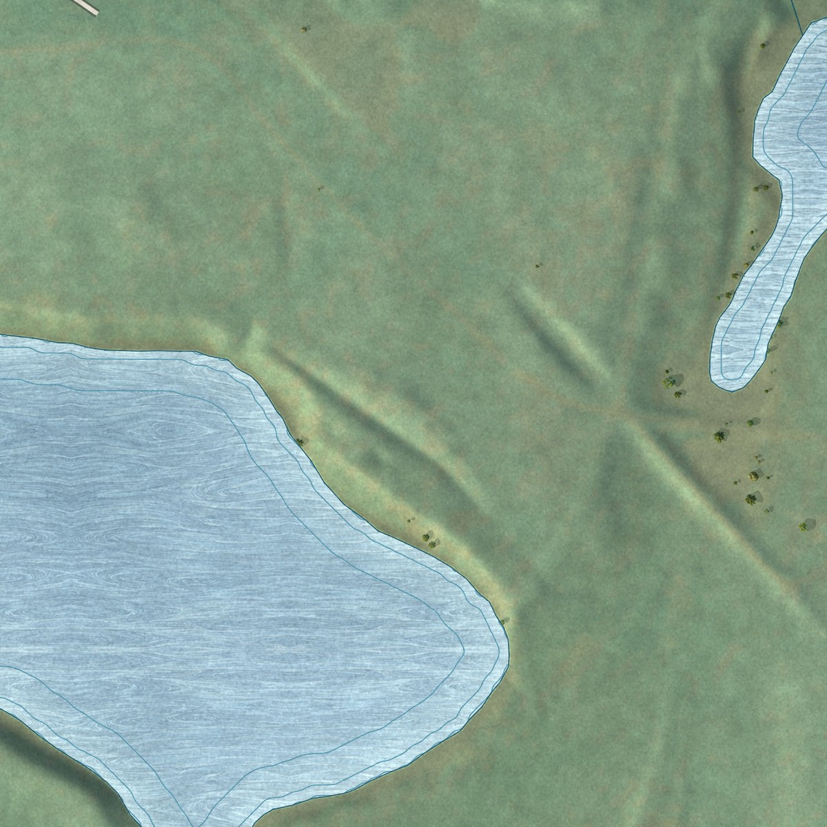 Second close-up of the map of Kinney, Minnesota print showing more streets and buildings