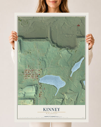Map of Kinney, Minnesota, 24 x 36 inch unframed archival matte print