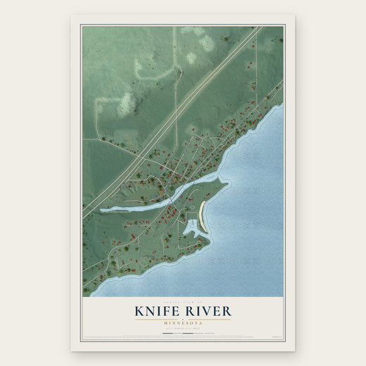 Knife River, Minnesota map print, the full design