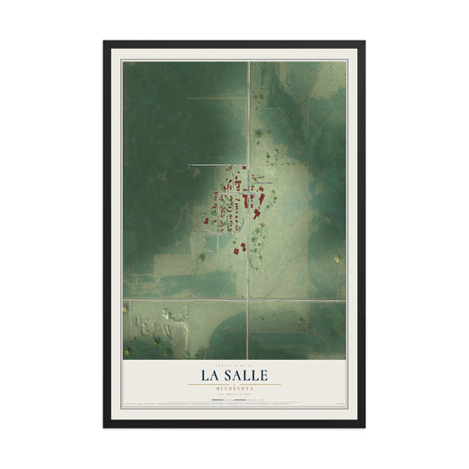 Map of La Salle, Minnesota, 12 x 18 inch print in a black wood frame