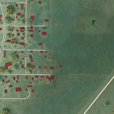 Second close-up of the map of Lafayette, Minnesota print showing more streets and buildings