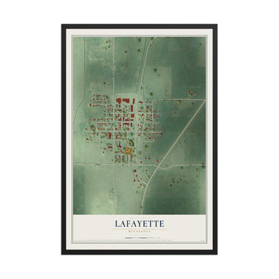 Map of Lafayette, Minnesota, 12 x 18 inch print in a black wood frame