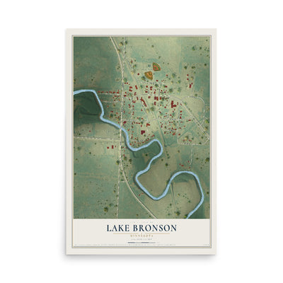 Map of Lake Bronson, Minnesota, 12 x 18 inch unframed archival matte print