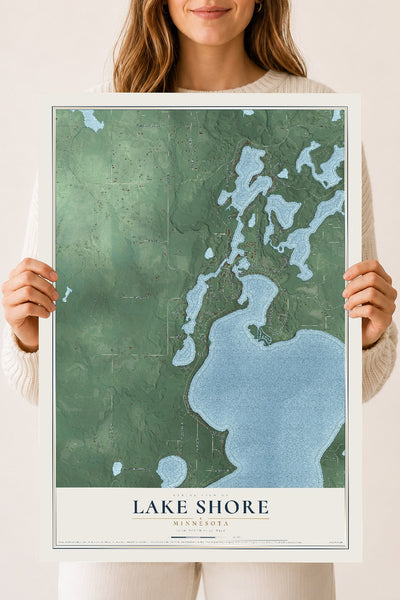 Map of Lake Shore, Minnesota, 18 x 24 inch unframed archival matte print