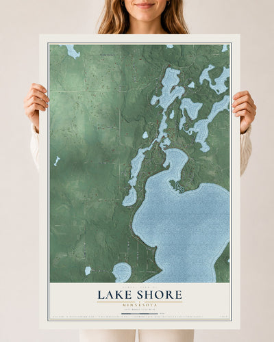 Map of Lake Shore, Minnesota, 24 x 36 inch unframed archival matte print