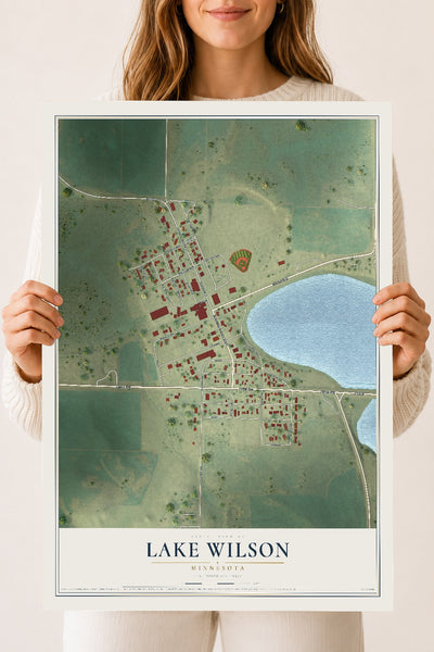 Map of Lake Wilson, Minnesota, 18 x 24 inch unframed archival matte print