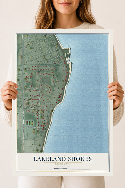 Map of Lakeland Shores, Minnesota, 18 x 24 inch unframed archival matte print