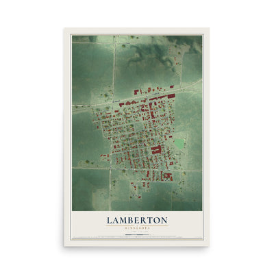 Map of Lamberton, Minnesota, 12 x 18 inch unframed archival matte print