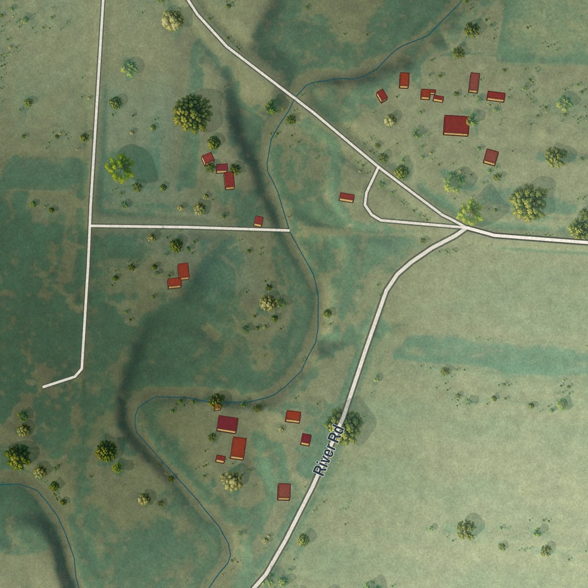 Second close-up of the map of Lancaster, Minnesota print showing more streets and buildings