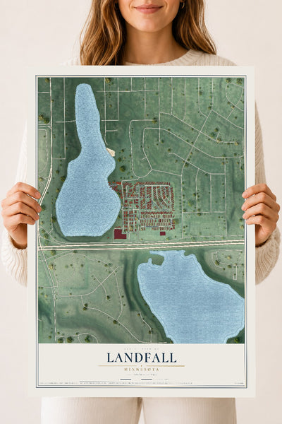 Map of Landfall, Minnesota, 18 x 24 inch unframed archival matte print