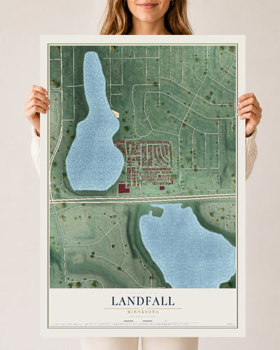 Map of Landfall, Minnesota, 24 x 36 inch unframed archival matte print