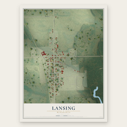 Lansing, Minnesota map print, the full design