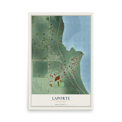 Map of Laporte, Minnesota, 12 x 18 inch unframed archival matte print